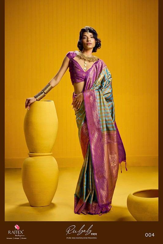 Rubab By Rajtex 01 To 06 Series Indian Traditional Wear Collection Beautiful Stylish Fancy Colorful Occasional Wear Pure Silk Sarees At Wholesale Price